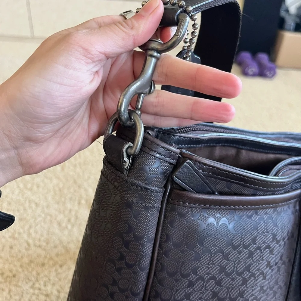Coach Signature Print and Leather Briefcase